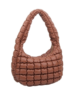 Fashion Puffy Shoulder Bag HQ128 BROWN